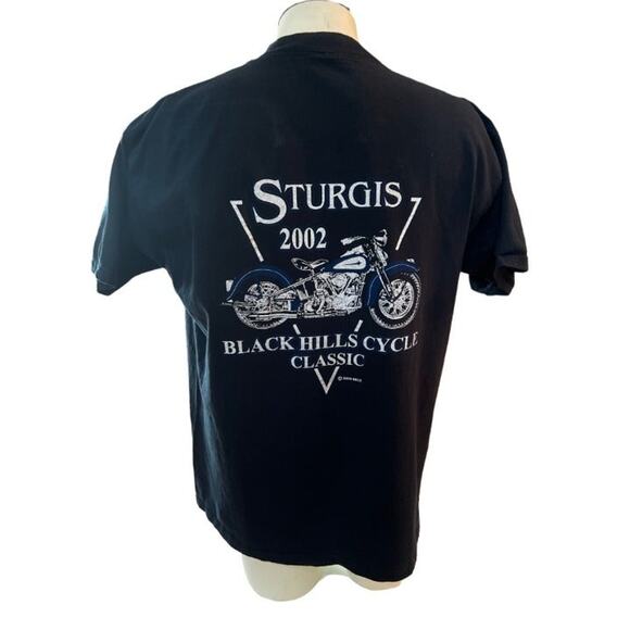 Sturgis North Dakota Black Hills Motorcycle Rally 2002 Black T-Shirt Size XL - Picture 3 of 3